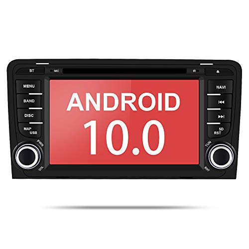 Aumume Android 10.0 Autoradio con Pantalla Táctil para Audi A3 / S3 con Navi Soporta Mirrorlink DSP Autoplay Control del Volante WiFi Bluetooth Dab + (con Tarjeta de 16 GB)