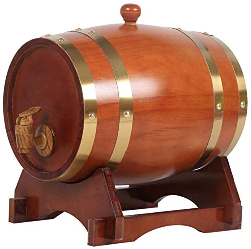 Barril de Madera, Barril de roble, barril de vino de roble marrón, barril de madera de 3L vintage, dispensador de vinos dispensador de agua de madera estante de madera whisky vino vinagre cerveza vino
