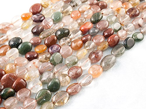 Beads Ok, Cuarzo Rutilado, Color Mezclado, Genuino, Naturales, 7-10mm Abalorio Cuenta Mostacilla o Chaquira De Piedra, Llano Guijarro / Nugget, ~40cm; Rutilated Quartz, Mixed Colour, Pebble Bead Beads Ok, Cuarzo Rutilado, Color Mezclado, Genuino, Naturales, 7-10mm Abalorio Cuenta Mostacilla o Chaquira De Piedra, Llano Guijarro / Nugget, ~40cm; Rutilated Quartz, Mixed Colour, Pebble Bead