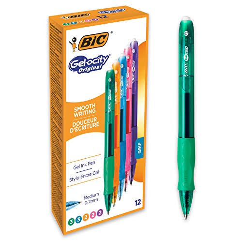 BIC Gel-ocity Original - Caja de 12 unidades, bolígrafos de Gel, colores surtidos