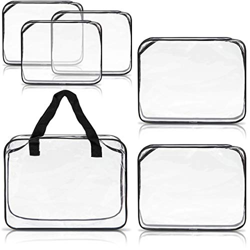 Bolsa de viaje impermeable transparente, bolsa de aseo portátil, 3 tamaños con cremallera (6 unidades) Bolsa de viaje impermeable transparente, bolsa de aseo portátil, 3 tamaños con cremallera (6 unidades)