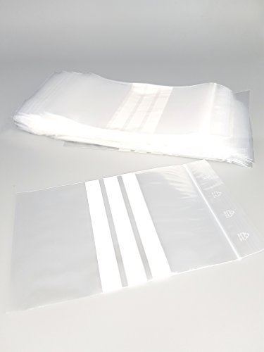 Bolsas de plástico con cierre zip con bandas blancas -100mm x 150mm - paquete de 1000 piezas (10x100) - Apta para el contacto alimentario