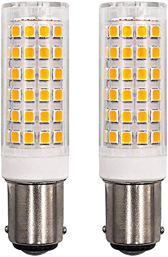 Bombilla LED B15D 6W regulable color blanco cálido 3000K repuesto para bombillas halógenas de 60W AC220–240V, ángulo de 360 grados para máquina de coser lámpara de ventilador de techo, 2 unidades