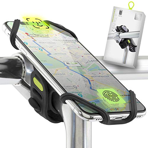 Bone Collection Soporte Teléfono Compatible Reconocimiento Facial Bicicleta para Montaje en Potencia Smartphones Pantalla 4” - 6.5”, Diseñado para Bicicleta de Carretera, Competición y Paseo