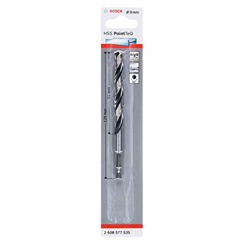 Bosch Professional Brocas de vástago hexagonal PointTeQ , para metal, Ø: 9 mm, vástago hexagonal de ¼", accesorios para taladro de impacto y taladro atornillador Bosch Professional Brocas de vástago hexagonal PointTeQ , para metal, Ø: 9 mm, vástago hexagonal de ¼", accesorios para taladro de impacto y taladro atornillador