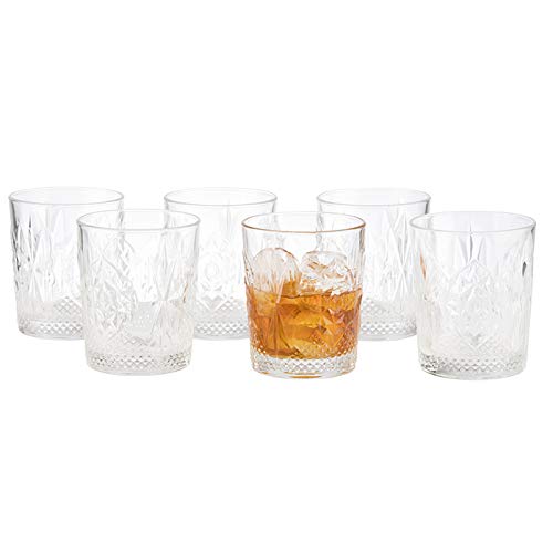 Buddy´s Bar - Juego de 6 vasos de agua, vasos de Wiskey, vasos de cristal, diámetro 9 cm, altura: 10,5 cm, 390 ml, transparente, 6 unidades