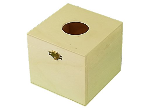 Caja algodones. Caja pañuelos. En madera de chopo natural. Se puede pintar. Medidas: (ancho/fondo/alto): 13 * 13 * 12 cms.