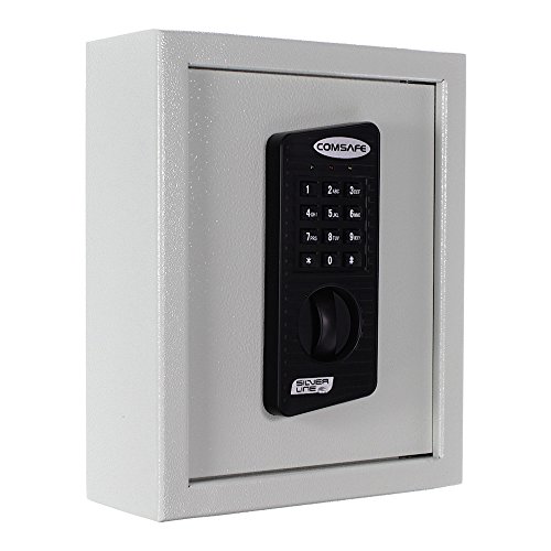 Caja fuerte para llaves KEYTRONIC 20 de Rottner, Color gris claro, acero de alta calidad, Capacidad 20 llaves,Barras de gancho extraíbles y ajustables, Cerradura electrónica
