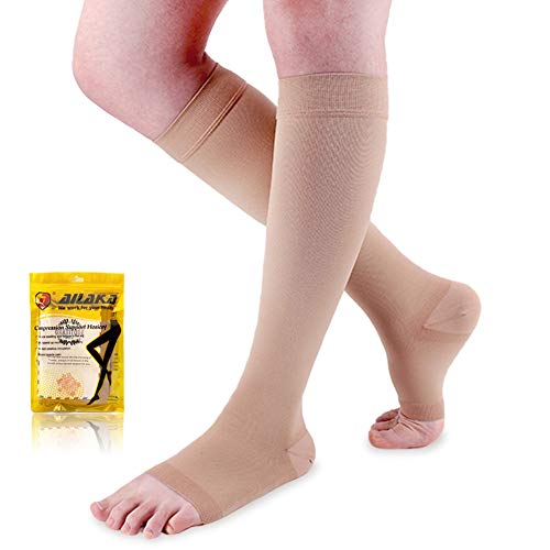 Calcetines de compresión para mujer y hombre de Ailaka, de 20-30 mm, altura hasta la rodilla, ofrece soporte para várices, embarazadas, recuperación