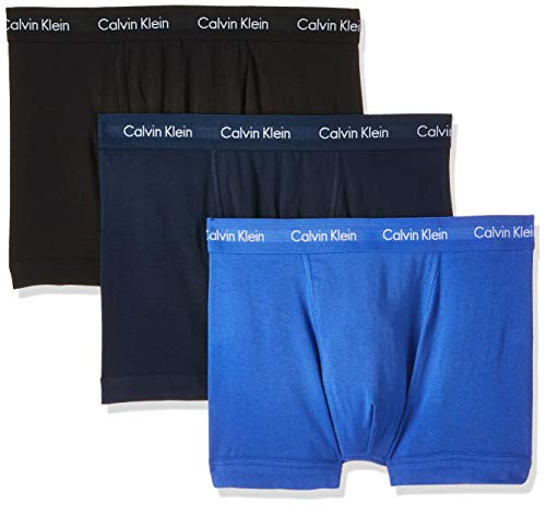 Calvin Klein Low Rise Trunk 3pk, Bóxer Hombre, Azul (Black/Blue Shadow/Cobalt Water Dtm Wb 4ku), X-Large