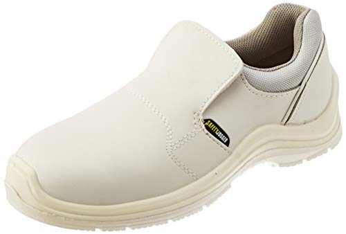 Calzado de seguridad Blanco 73695-39/6 GUSTO81 de Shoes for Crews, unisex, tipo mocasín, número 39, certificado según normas de seguridad CE, EN y S3, Blanco