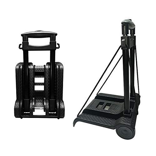 Carretilla de mano plegable, con ruedas de PVC resistentes al desgaste sin ruido y barra de tiro ajustable, capacidad de 40 kg y peso liviano (1.4 kg), carro de servicio pesado portátil y duradero Carretilla de mano plegable, con ruedas de PVC resistentes al desgaste sin ruido y barra de tiro ajustable, capacidad de 40 kg y peso liviano (1.4 kg), carro de servicio pesado portátil y duradero