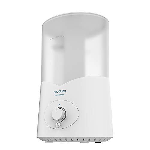 Cecotec Humidificador BreezeCare 2000 Light. 25 W, Humidificación 200 ml/h, Depósito 1,2 litros, Salida de vapor 360º, Control Manual, Luz LED, Cobertura hasta 30 m2