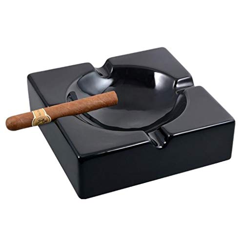 Cenicero de escritorio moderno Cigarro cenicero especial cenicero negro de hueso cenicero de cerámica cenicero de porcelana de la casa asiento de la ceniza en interiores y exteriores ( Color : Black )