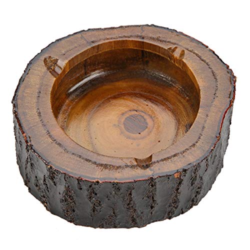 Cenicero redondo de madera natural para cigarrillos, cenicero para fumar tabaco, uso en la oficina en casa, nuevo, cenicero de madera para cigarrillos, cenicero de mesa de madera para hombres(9-10cm)