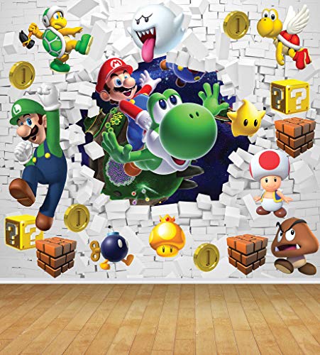 Chicbanners Papel pintado autoadhesivo para pared con diseño de Super Mario V7, 2 m de alto x 2,7 m de ancho