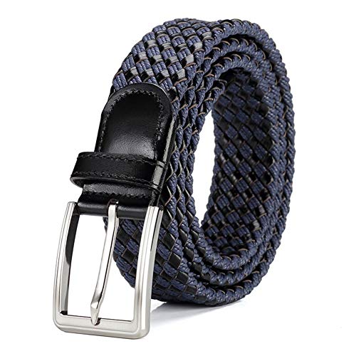 Cinturones Casuales Unisex, Cinturones De Tela Y Cuero Tejidos A Mano, Cinturones Elásticos, Cinturones Tácticos (azul,105cm)