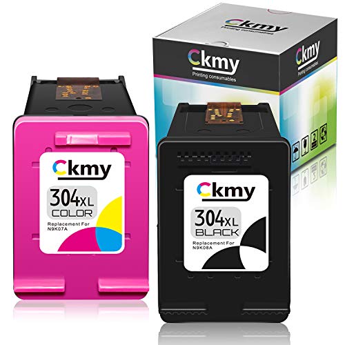 CKMY Remanufactured para HP 304 XL 304XL Cartucho de Tinta Negro & Color para HP Envy 5010 5020 5030 5032 Deskjet 2620 2622 2630 2632 2633 2634 3720 3730 3733 3735 3750 3760 3762 3764