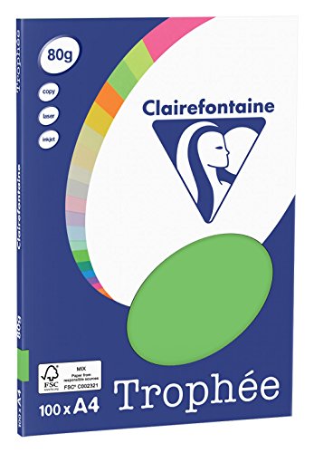 Clairefontaine Trophée - Mini resma de papel, 100 hojas, A4, 21 x 29.7 cm, color verde menta
