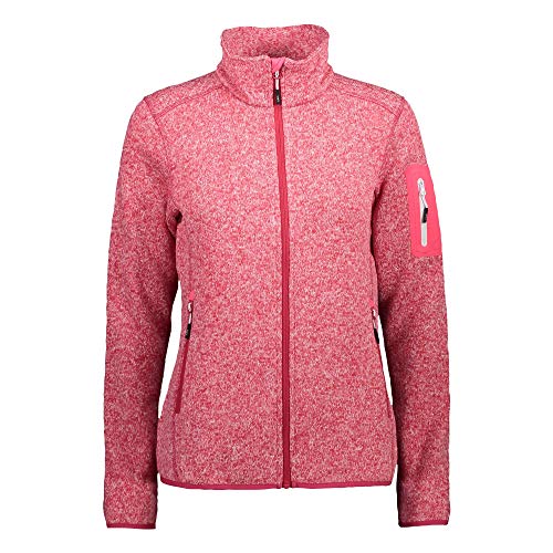 CMP Chaqueta para mujer 3H14746, cuello redondo jaspeado, bolsillo en el dobladillo, para deportes al aire libre, talla 36, color rosa jaspeado