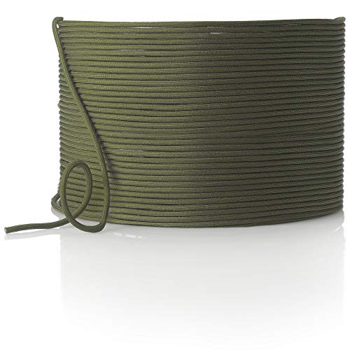 com-four® Cuerda de Seguridad para Lonas 25 m - Cuerda tensora de Nailon - Cuerda Exterior en Verde Oliva - Cuerda expansora - Cuerda Multiusos - Capacidad de Carga 250 kg