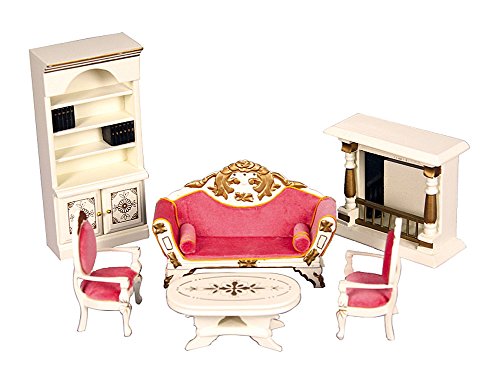 Conjunto salon con chimenea 6 piezas en madera lacada en blanco hueso. Escala 1/12. Apto para todas las casas de muñecas estandar Conjunto salon con chimenea 6 piezas en madera lacada en blanco hueso. Escala 1/12. Apto para todas las casas de muñecas estandar