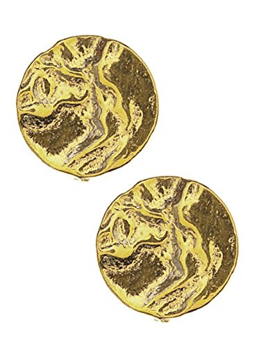Córdoba Jewels | Pendientes en plata de ley 925 bañada en oro. Medida: 10 mm. Diseño Luna Llena Martele Oro