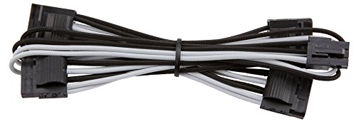 Corsair CP-8920198 4pin Molex - Cable (macho/macho, RMi series, RMx series, SF series, generación 3), Blanco (White/Black)