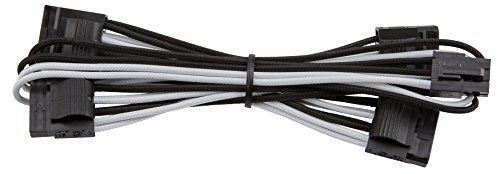 Corsair CP-8920198 4pin Molex - Cable (macho/macho, RMi series, RMx series, SF series, generación 3), Blanco (White/Black) Corsair CP-8920198 4pin Molex - Cable (macho/macho, RMi series, RMx series, SF series, generación 3), Blanco (White/Black)