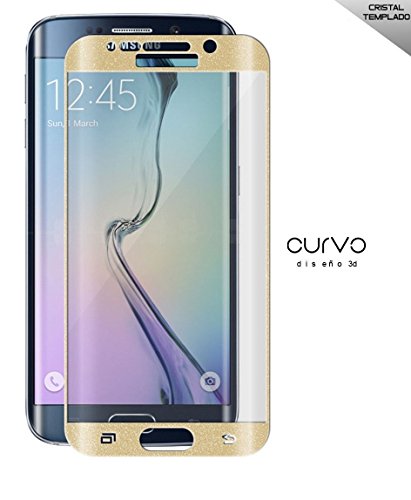 Cristal templado curvo 3d protector de pantalla Compatible con Samsung galaxy s6 edge Dorado Cristal templado curvo 3d protector de pantalla Compatible con Samsung galaxy s6 edge Dorado