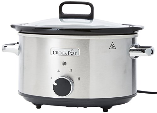 Crock-Pot CSC028X-01 Olla de Cocción, 3.5 litros, Acero inoxidable 18/8, 2 Velocidades, Gris