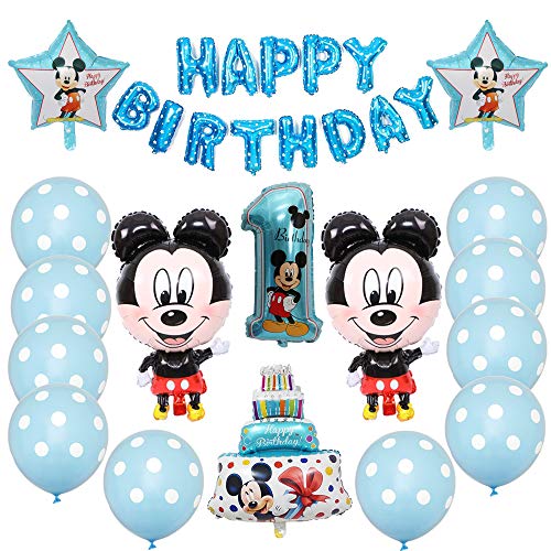 Decoraciones de cumpleaños de Mickey Mouse, Mickey Party Globos, Artículos para Fiestas temáticas de Mickey y Minnie 1er Fiesta Cumpleaños Bebe Globos Decoracion