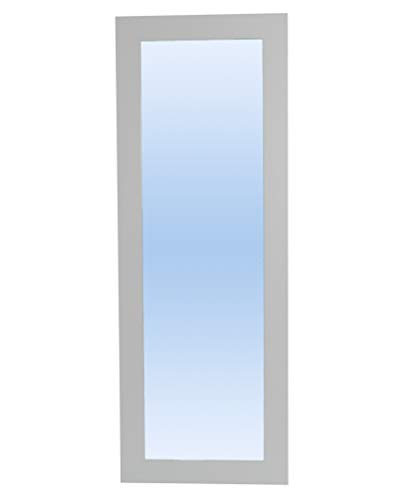 Desconocido Espejo con Marco Textura imitación Madera Disponibles en Varios Tonos y tamaños Decorativo para Dormitorio salón Pasillo vestidor Horizontal y Vertical (170 x 70 cm, Blanco Liso)