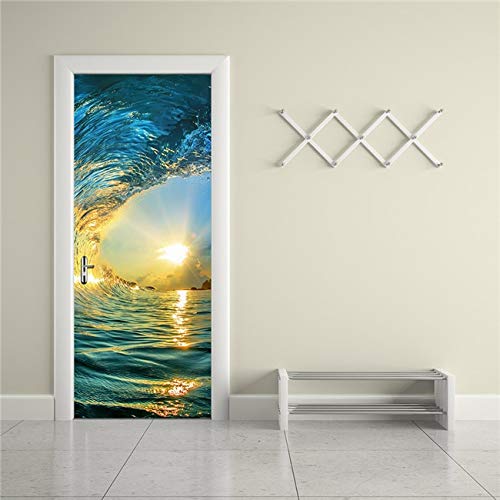 DFKJ Pegatinas de Puerta 3D, utilizadas para murales de renovación de Puertas de Dormitorio y Sala de Estar, Nuevas Pegatinas y calcomanías de Arte A3 86x200cm