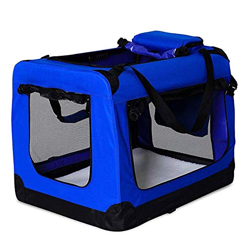 dibea Bolsa de Transporte para perros gatos box caja plegable (XXXL) 101x69x70 cm Azul