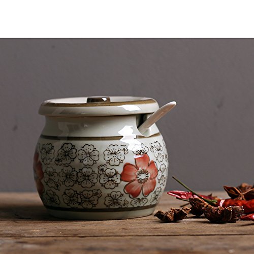 DKOSHDUISHKG Tarro de condimentos japoneses Antiguos de Porcelana Vinagrera Creativa de la Cocina Salero Azucarero Tanque de Almacenamiento de Pimienta Tarro de cerámica de la Especia-G