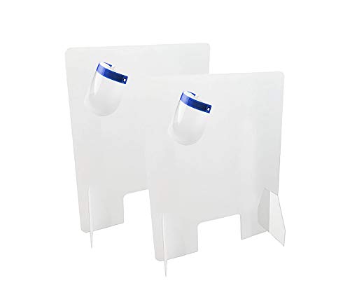 Dos Mamparas Protectoras para Mostrador | Mesas, Barras, Escritorios, tamaño 60 cm de ancho x 80 cm de alto, 3 mm de grosor, ventana de 15 x 26 cm | Metacrilato | Color transparente | Montaje fácil Dos Mamparas Protectoras para Mostrador | Mesas, Barras, Escritorios, tamaño 60 cm de ancho x 80 cm de alto, 3 mm de grosor, ventana de 15 x 26 cm | Metacrilato | Color transparente | Montaje fácil