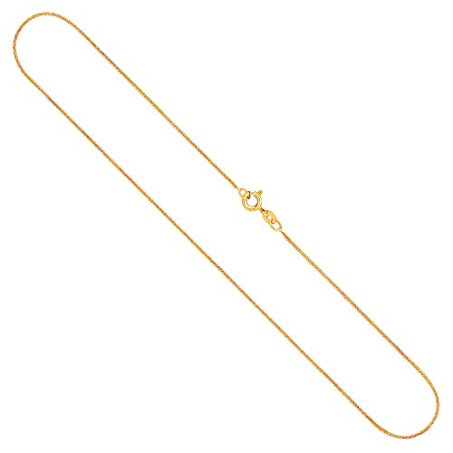 EDELWEISS Cadena Forzada hueca de oro amarillo 585 14k, longitud de 40 cm, un ancho de 1.2 mm y un peso de aprox. 1.6 g.