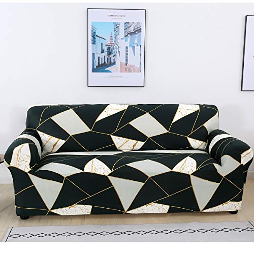 ele ELEOPTION Funda de sofá elástica en Diferentes tamaños y Colores (3 plazas para sofás de 170 – 220 cm, geométrica B) ele ELEOPTION Funda de sofá elástica en Diferentes tamaños y Colores (3 plazas para sofás de 170 – 220 cm, geométrica B)