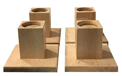 Elevador de madera maciza de Haya, con soporte cuadrado para dar mas estabilidad, perfecto acabado con barniz natural. (mediano)