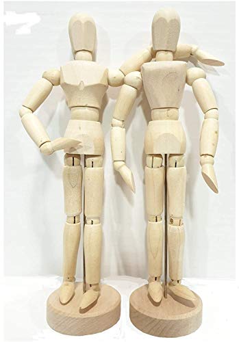 EMI Craft Mannekin Masculino y femeninode 20cm – Muñeco articulado, Marioneta de Madera, Maniquí Flexible .Set 2pcs (France Import)