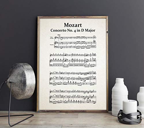 Erti567an Mozart Concierto número 4 en D Major Mozart Partituras Mozart Música Mozart Decoración Clásica Música Impresión Música Arte Concierto Arte Concierto Arte