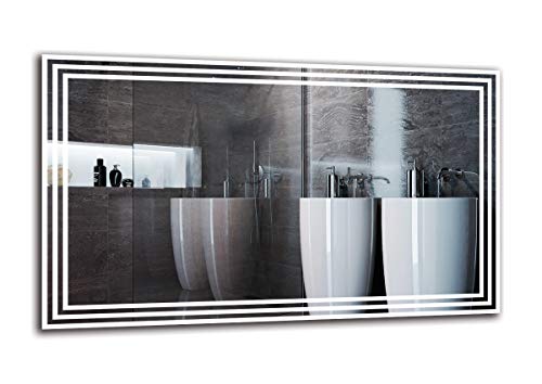 Espejo LED Premium - Dimensiones del Espejo 100x60 cm - Espejo de baño con iluminación LED - Espejo de Pared - Espejo de luz - Espejo con iluminación - ARTTOR M1ZP-53-100x60 - Blanco frío 6500K