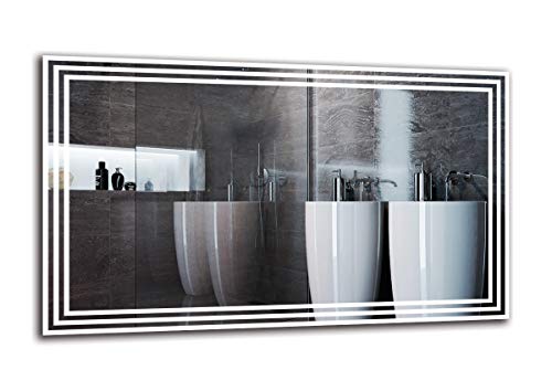 Espejo LED Premium - Dimensiones del Espejo 100x60 cm - Espejo de baño con iluminación LED - Espejo de Pared - Espejo de luz - Espejo con iluminación - ARTTOR M1ZP-53-100x60 - Blanco frío 6500K Espejo LED Premium - Dimensiones del Espejo 100x60 cm - Espejo de baño con iluminación LED - Espejo de Pared - Espejo de luz - Espejo con iluminación - ARTTOR M1ZP-53-100x60 - Blanco frío 6500K