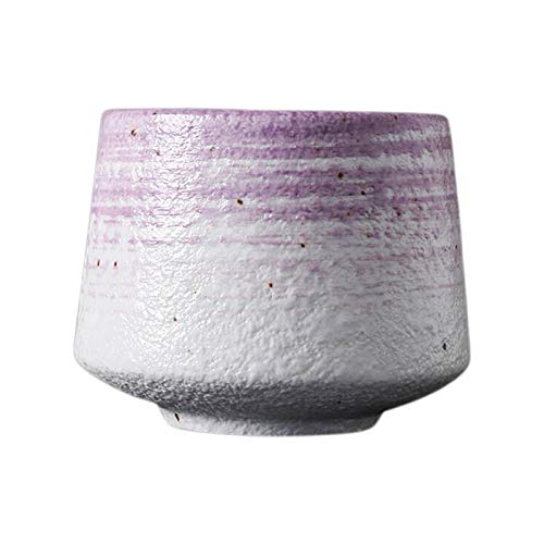Fenteer Tazas de Té de Cerámica Japonesa Tazas de Porcelana Artesanales Taza China 200ml Gran Capacidad - Púrpura, Individual