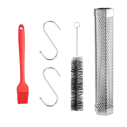 Fenteer Tubo ahumador de pellets de Acero Inoxidable 12 ''(30,5 cm), ahumador de astillas de Madera para Barbacoa para Fumar frío o Caliente, para Todo Tipo Fenteer Tubo ahumador de pellets de Acero Inoxidable 12 ''(30,5 cm), ahumador de astillas de Madera para Barbacoa para Fumar frío o Caliente, para Todo Tipo