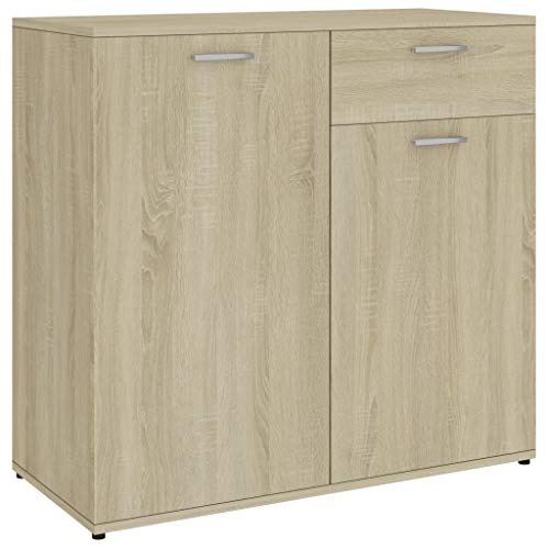 Festnight Aparador de Aglomerado Aparador Moderno Aparador para Salón Comedor con 2 Puertas y 1 Cajón Roble Sonoma 80x36x75 cm Festnight Aparador de Aglomerado Aparador Moderno Aparador para Salón Comedor con 2 Puertas y 1 Cajón Roble Sonoma 80x36x75 cm