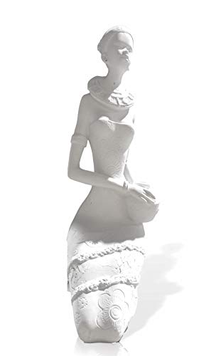 Figura Africana sentada de escayola para Pintar. Medidas 40 cm. de Alto por 12 cm. de Ancho. Manualidades y decoración artística