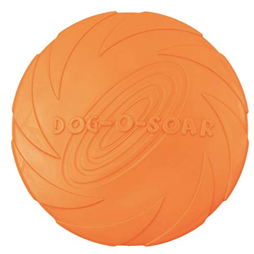 Frisbee - Frisbee de goma suave resistente a las mordeduras (naranja-22 cm)