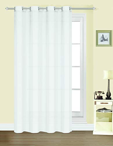 FT- Cortina/Visillo Translúcida Liso Estilo Simple para Ventanas de Salón/Habitación/Dormitorio 100% Poliéster 150x260 cm un Visillo listos a Colocar (B-0514)